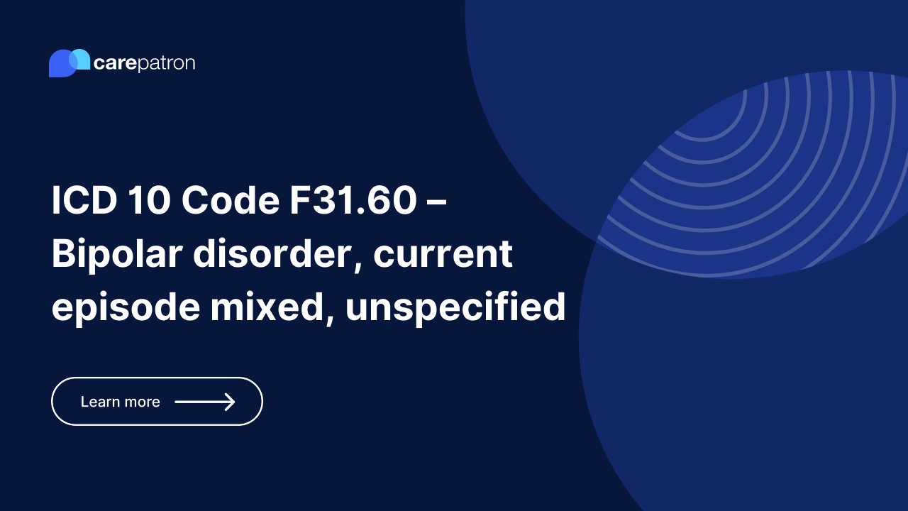 F31.60 Bipolar disorder, current episode mixed, unspecified ICD10CM